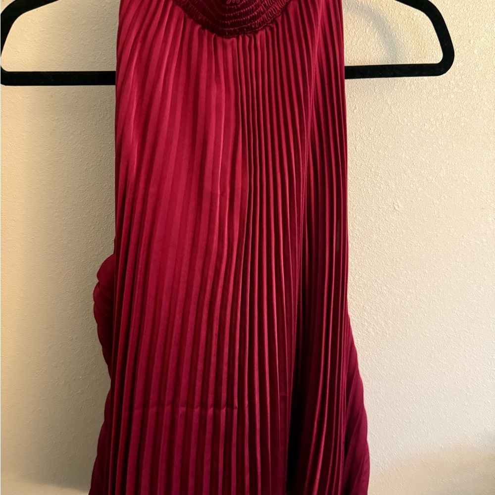 Elegant Red Pleated Top